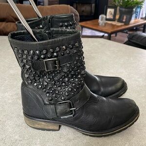 Steve Madden Distressed Moto Boots sz 8